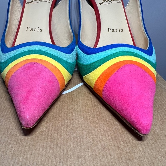 Christian Louboutin Degradama 80 Rainbow Suede Slingback’s - Picture 4 of 15
